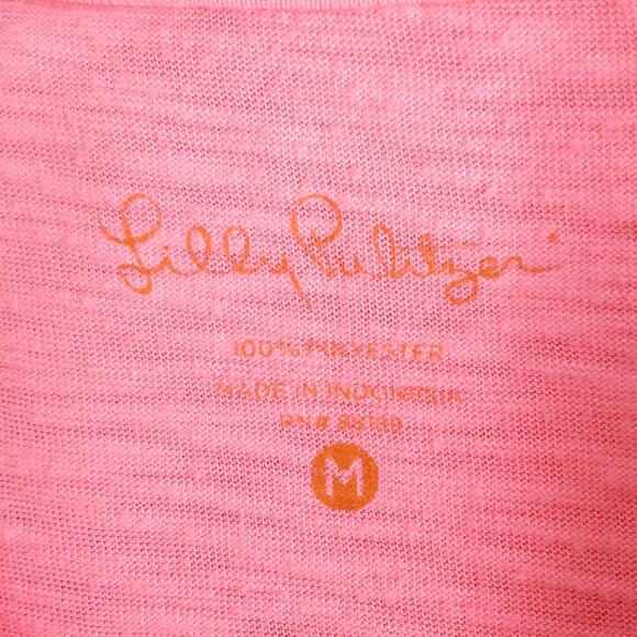 Lilly Pulitzer Maisy T Shirt Dress Coral Shift Mini Dress Womens M Resort Summer - Picture 6 of 8